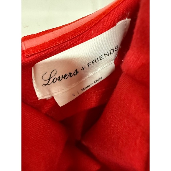 Lovers + Friends Red Hot Halter Dress Size Small Side Slit Formal Maxi Dress - Picture 4 of 6